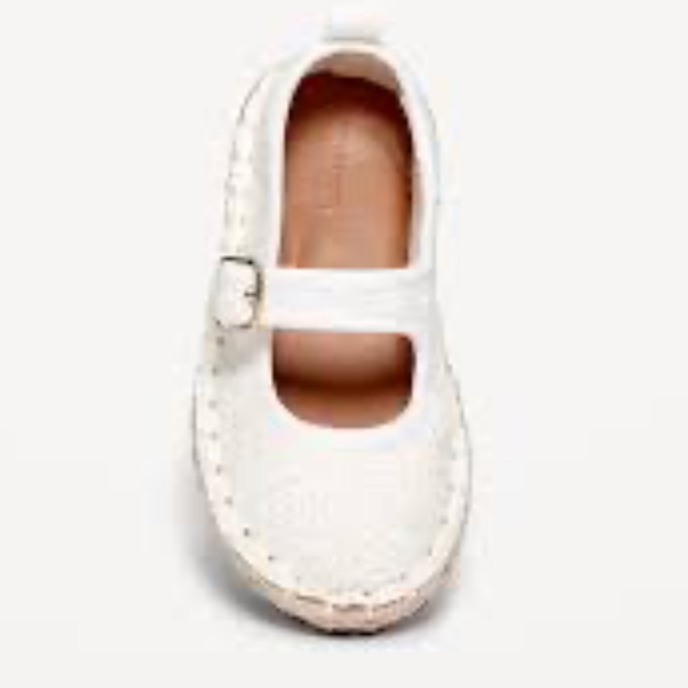 Infant Baby Toddler Baby GAP Kids White Eyelet Espadrilles Flats Shoes 8 Strap